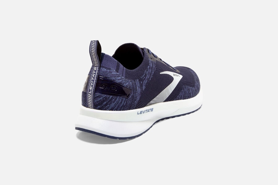 Brooks Running Shoes - Levitate 4 Road Mens - Navy/Grey/White - IYR-038597